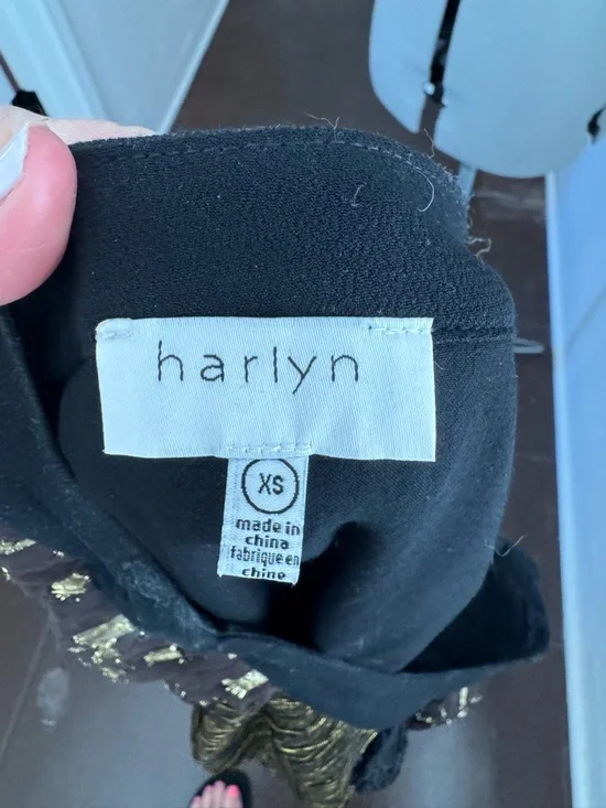 Anthropologie Harlyn black gold metallic skirt - Picture 6 of 6